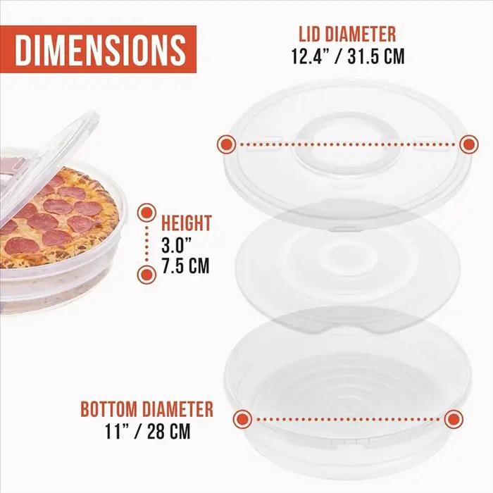 Conteneur de stockage de pizza réutilisable en plastique jaune clair pour 2 tartes de 12 pouces avec couvercle et séparateur pour rangement et transport des aliments occasions spéciales