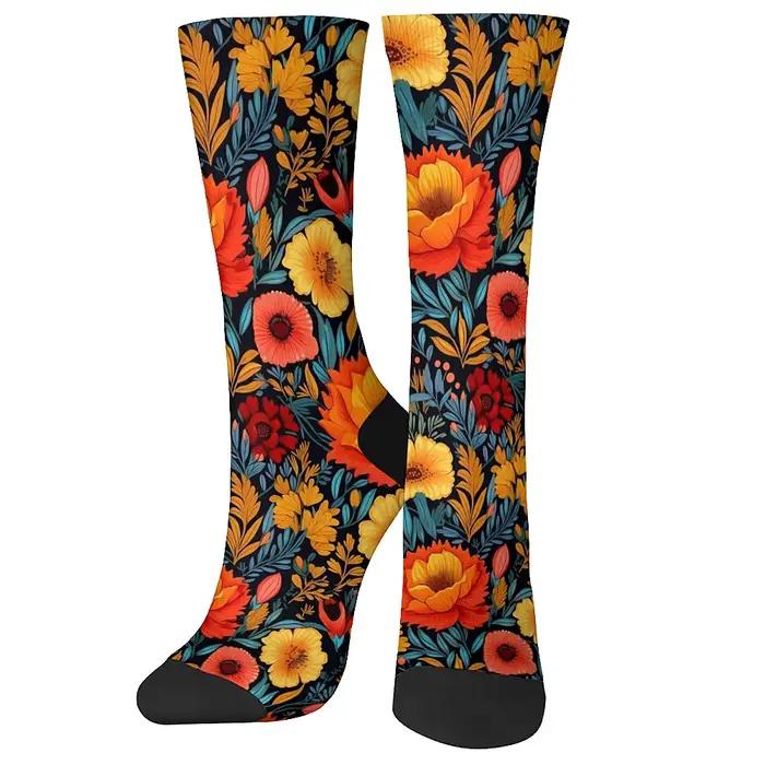 Chaussettes homme fun fleurs rétro artistiques - Style décontracté outdoor cadeau chasseur original