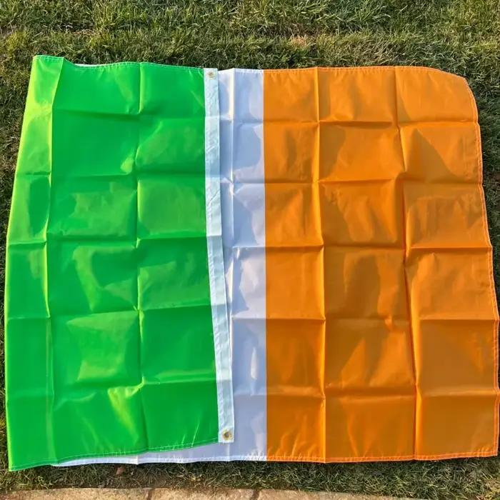 Drapeau d'Irlande 90X150cm 3x5ft suspendu polyester vert blanc orange IRE IR irlandais