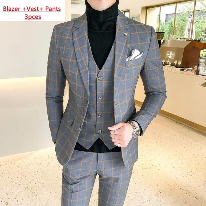 Costume Left ROM en élasthanne décontracté et élégant pour hommes, idéal pour mariages et événements professionnels