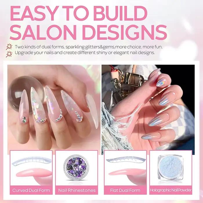 Gel d'extension d'ongles Makartt Poly 50ML Rose Transparent Blanc Bleu Gel Acrylique pour Ongles Des