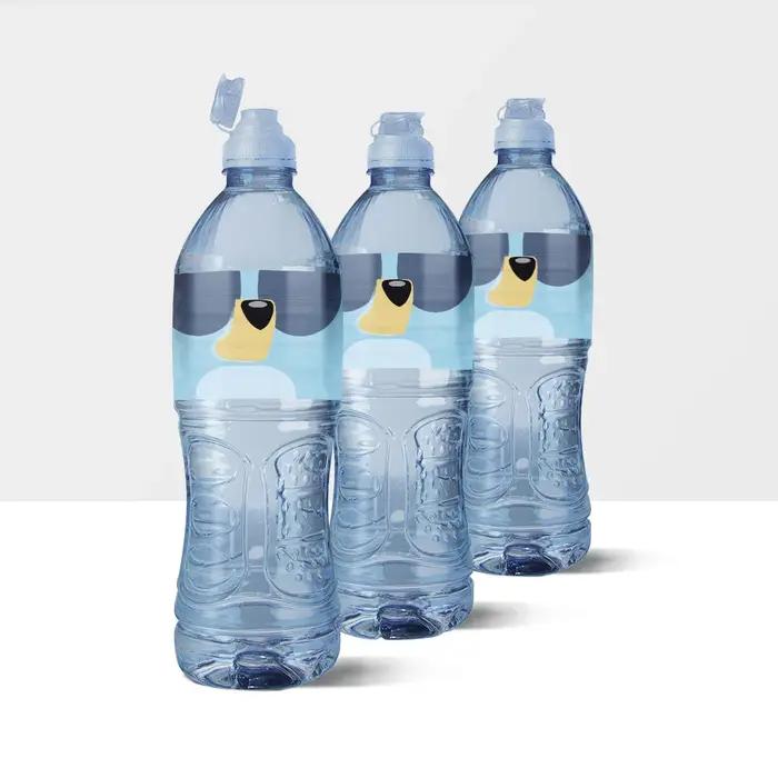 Autocollants de bouteille d'eau pour chien bleu