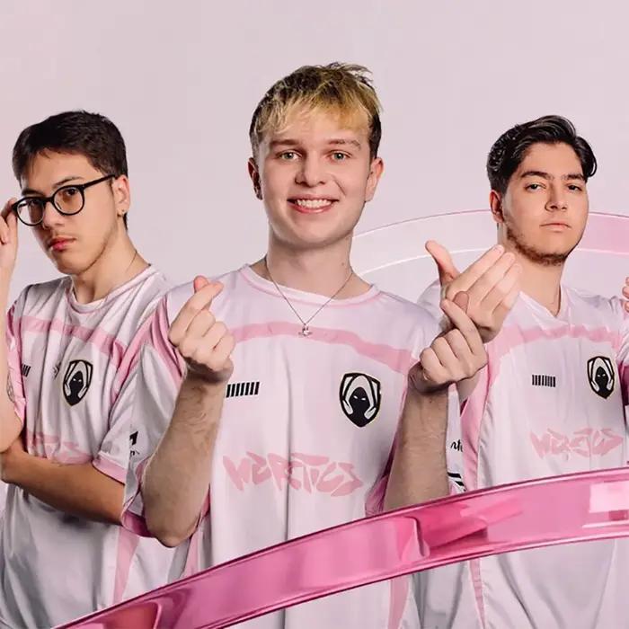 T-shirt Team Heretics 2025 Rose Imprimé 3D Logo Esports Pour Hommes et Femmes Occasions Spéciales Modèle Casual Gaming