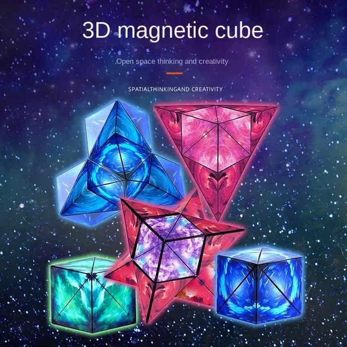 Cube Magique Magnétique Anti-souligné 3D, Variété Géométrique, Interchangeable, Puzzle à Rabat à la