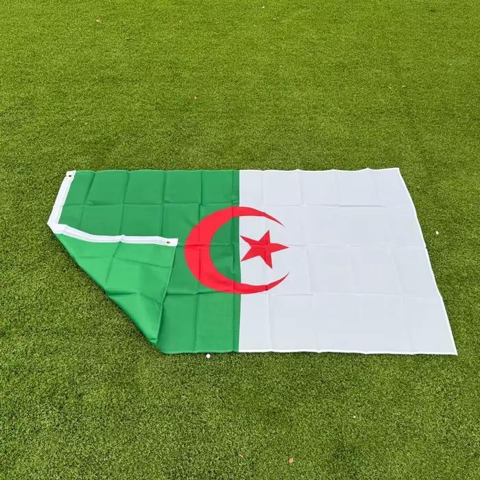 Drapeau National Algérien Grand Format 150x90cm Polyester Double Couture Décoration Intérieure Extérieure Occasions Spéciales
