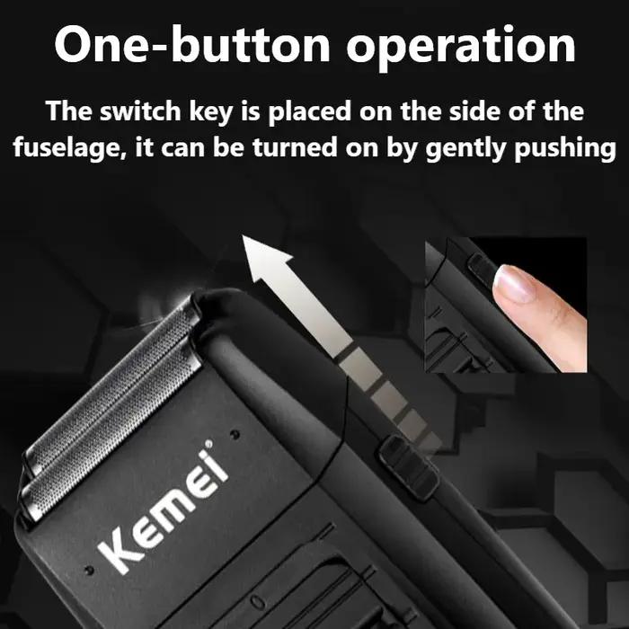 Kemei KM-1102 rasoir sans fil Rechargeable pour hommes double lame rasoir à barbe alternatif soins d