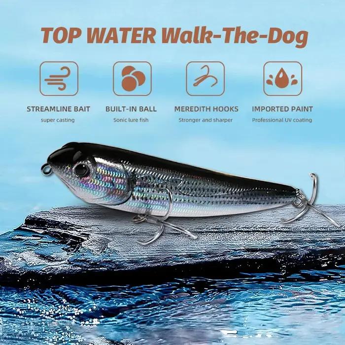 Marcher le chien Topwater leurre de pêche 15g 11 cm flottant crayon appât 3D Swimbait crochet Popper Pesca Wobbler vairon équipement manivelle