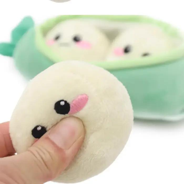 Jouet interactif pour chiot en peluche douce en forme de coquille de pois