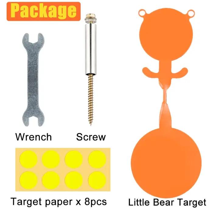 Arbre Tatget Plinking Spinner cible de chasse et de tir en acier Option animaux vert Orange Pack fronde lanceur pneumatique