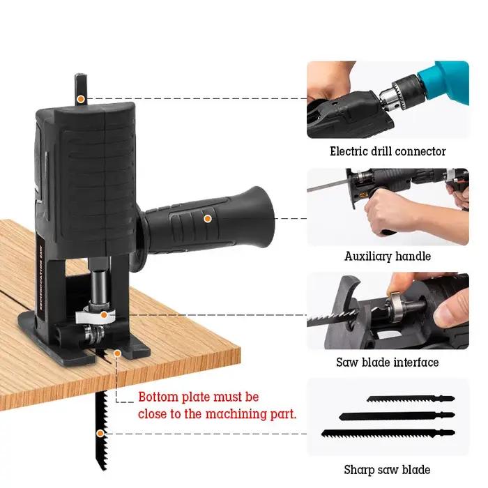 Perceuse électrique modifiée en adaptateur de scie alternative, tête de Conversion de tournevis pour