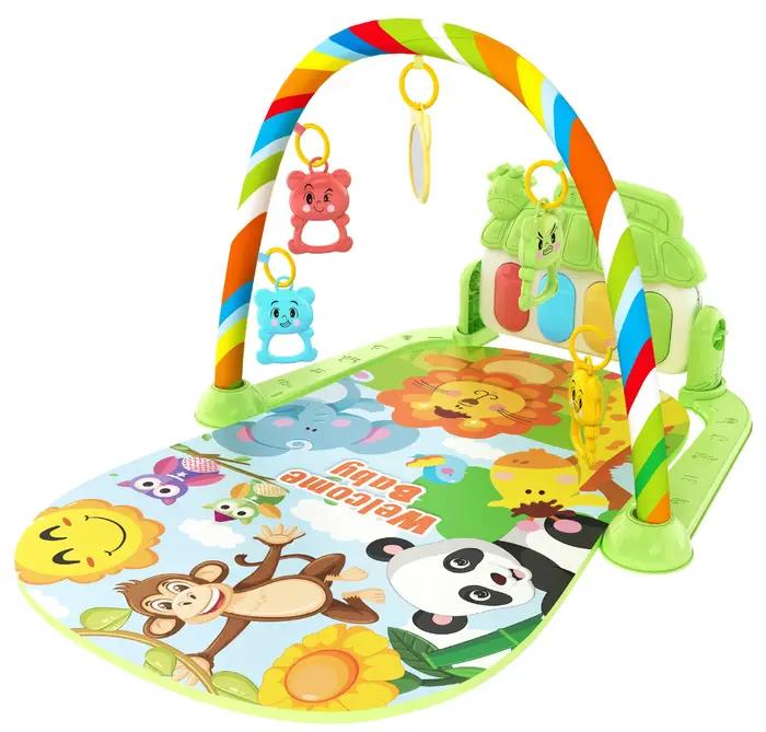 Tapis de jeu musical pour bébé avec support de gymnastique puzzle clavier de piano design en forme de dessin animé pour enfants occasions spéciales et quotidienne