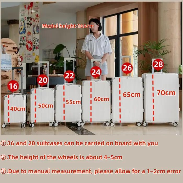 Valise à main 16 "/20" pour femmes, boîtier de chariot de voyage avec cadre en aluminium, verrouilla