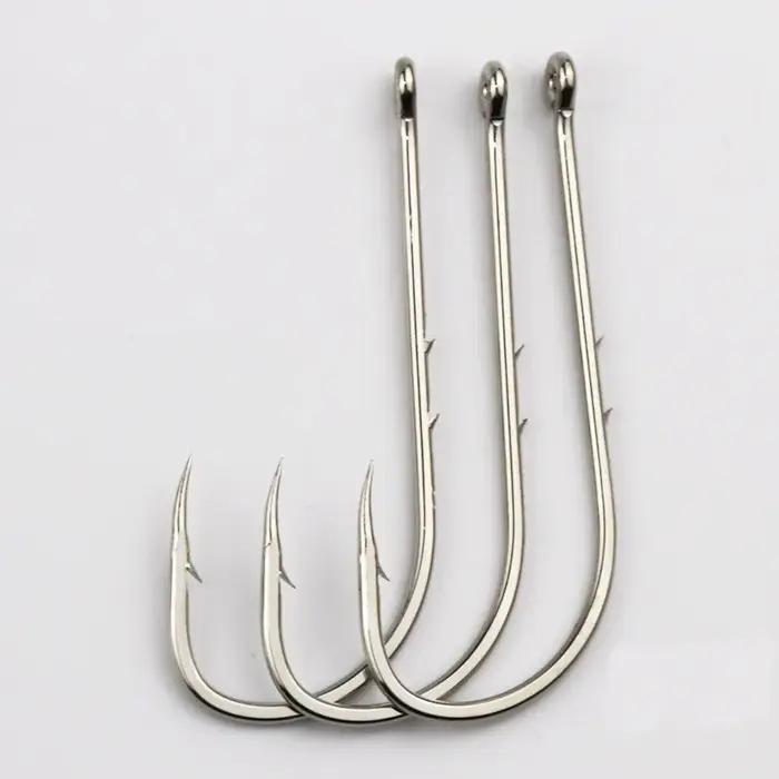 50pcs hameçon de pêche à tige longue 1 # -12 # Boîte de matériel de pêche avec appâts étroits, en
