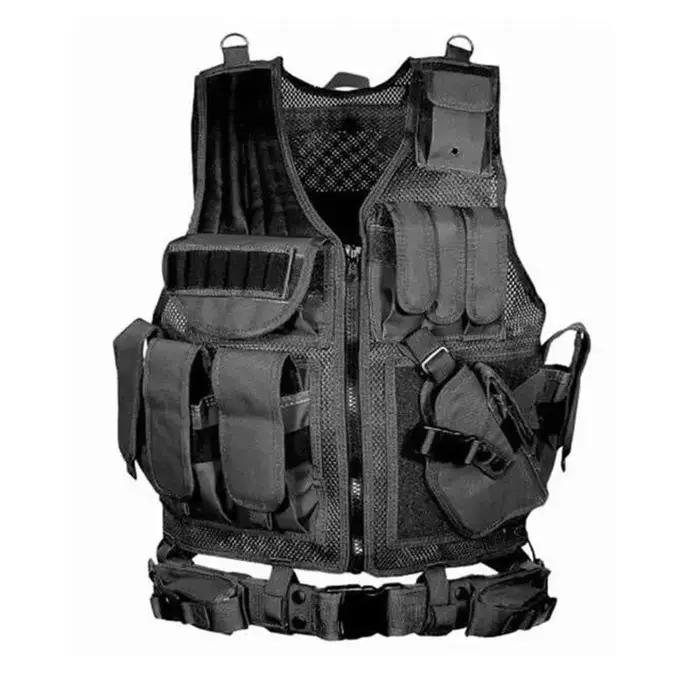 Gilet tactique Molle réglable en polyester 600D pour jeux CS, airsoft, paintball et chasse occasions spéciales