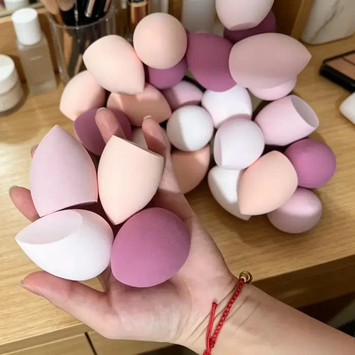 Éponge de Maquillage Caoutchouc Sans Latex Polyvalente Pour Toutes Les Peaux Occasions Spéciales Blanc Bleu Orange
