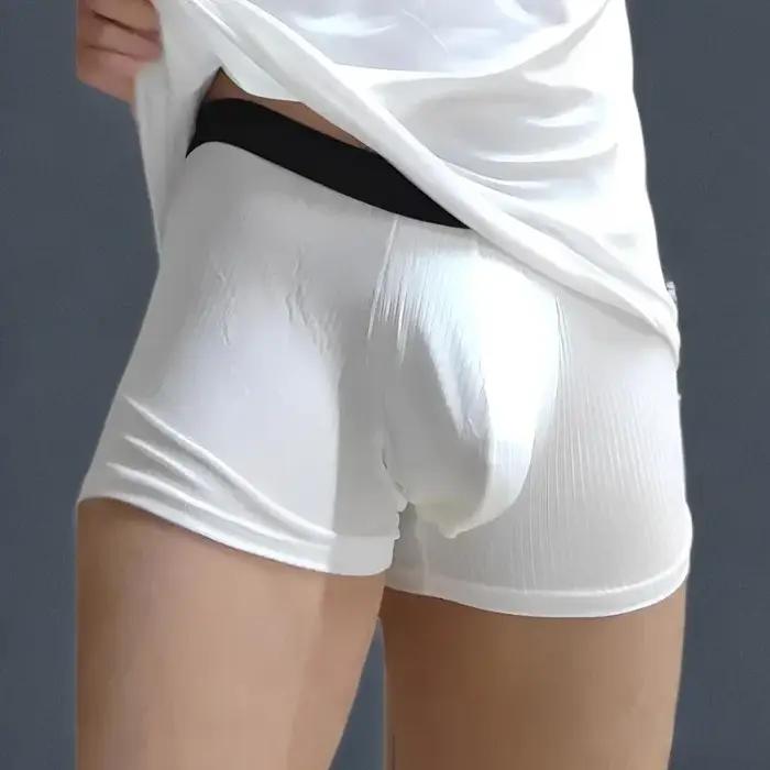 Sous-vêtements pour hommes, boxers sexy avec grande poche scrotale, caleçons confortables et respira
