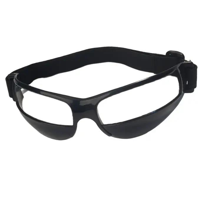 Lunettes d'entraînement de basket-ball pour jeunes, lunettes de dribble anti-visage tête haute, cadre plastique confortable et durable, visière flexible, ajustement réglable, entraînement visuel et contrôle du ballon, occasion sportive