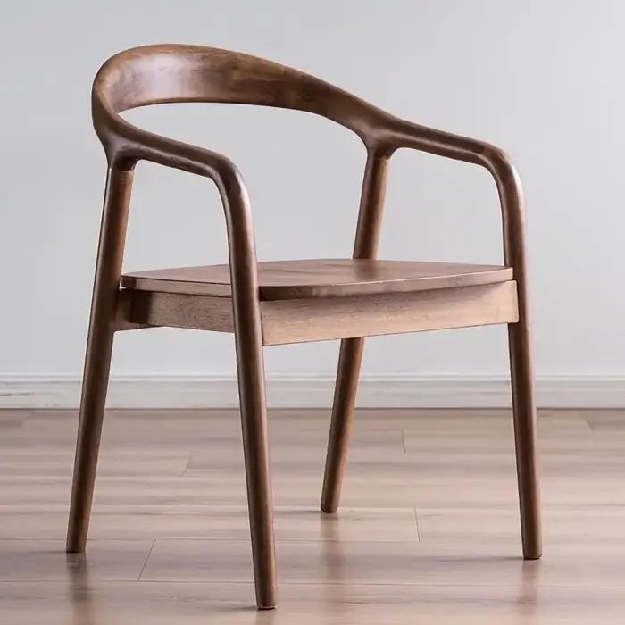 Chaises de table à manger avec dossier en bois massif, chaise de salle à manger de loisirs, luxe abo