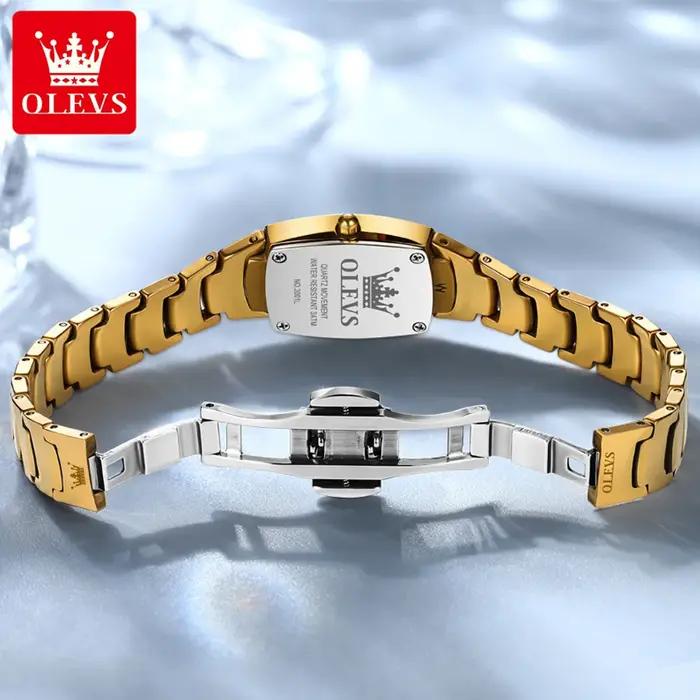 Montre OLEVS 7006 femme quartz de luxe originale étanche boîtier acier tungstène bracelet date lumineuse