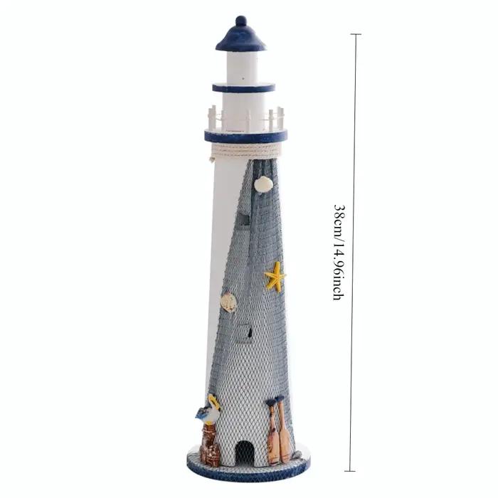 Figurine de phare nautique de 15 pouces de haut, tour de montre de Style plage de mer naturelle, pha