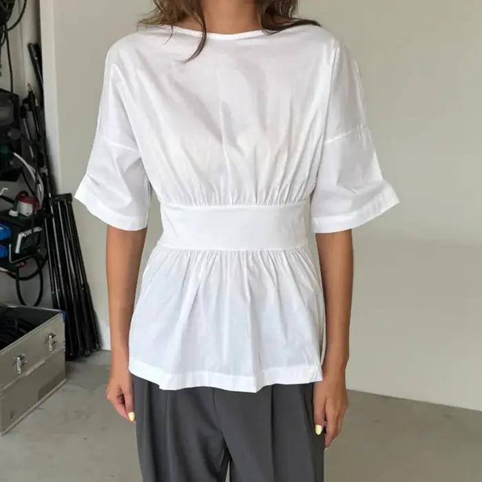 Élégante Blouse T-shirt Femme à Volants