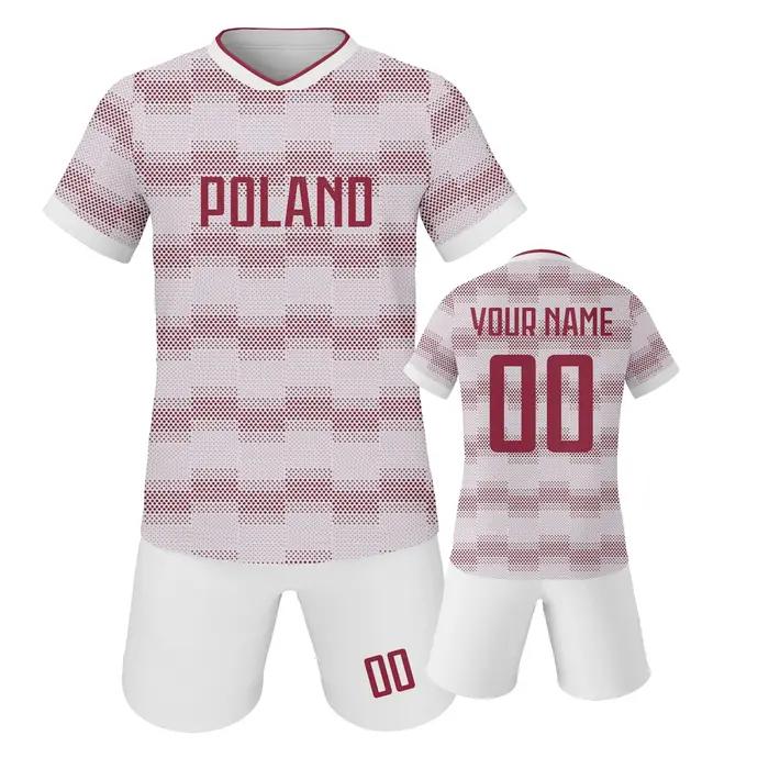 Ensemble de maillot de Football personnalisé de Pologne, uniforme de Football pour enfants, nom et n