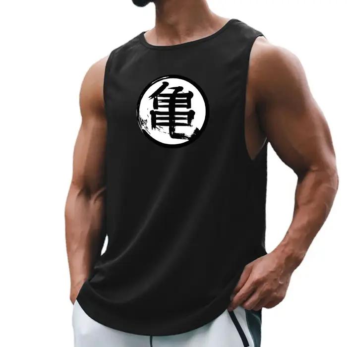 Débardeur de sport Muscleguys avec impression d'anime japonais pour hommes, vêtement fitness, séchage rapide, hauts sans manches pour hommes, occasions décontractées