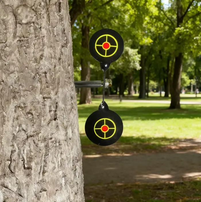 Cible de tir rotative 360 degrés en acier au carbone portable pour entraînement et compétition paintball