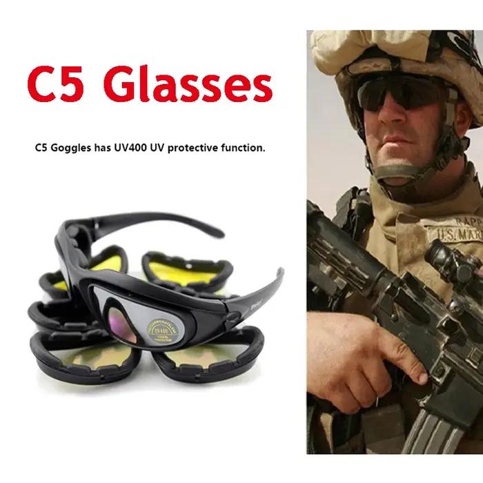 Lunettes Daisy C5/X7 polarisées tactiques 4 verres pour airsoft et protection militaire