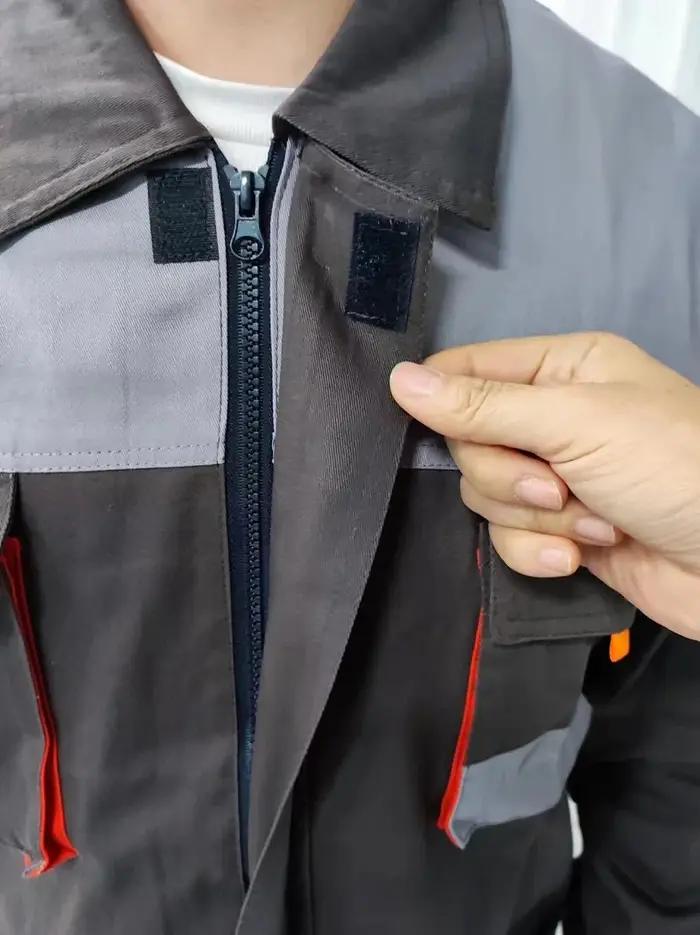 Ensemble de vêtements de travail de soudage résistants à l'usure pour homme en 100% coton trempé avec multipoches pour soudeurs et électriciens