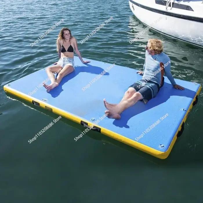 Île flottante gonflable de haute qualité, plateforme flottante sur l'eau pour la pêche