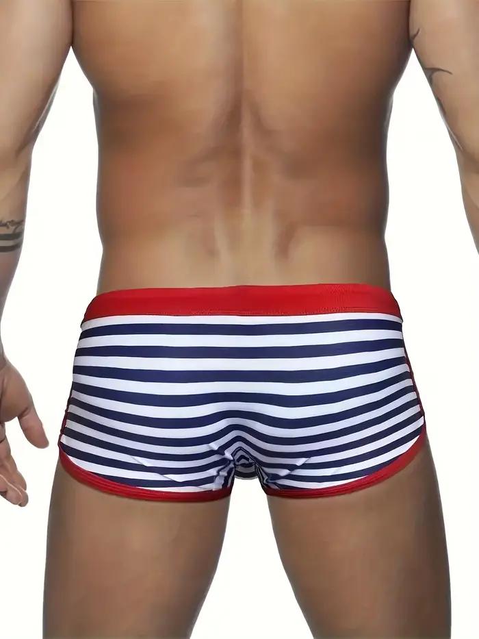 Maillot de bain confortable à rayures pour hommes, vêtements à séchage rapide, adaptés aux plages et