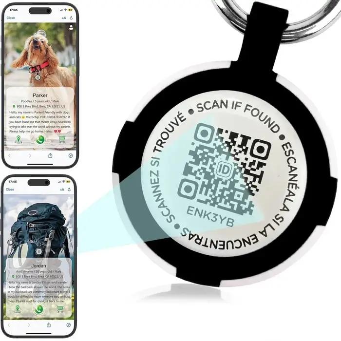 Support Airtag avec étiquettes intelligentes QR pour animaux de compagnie