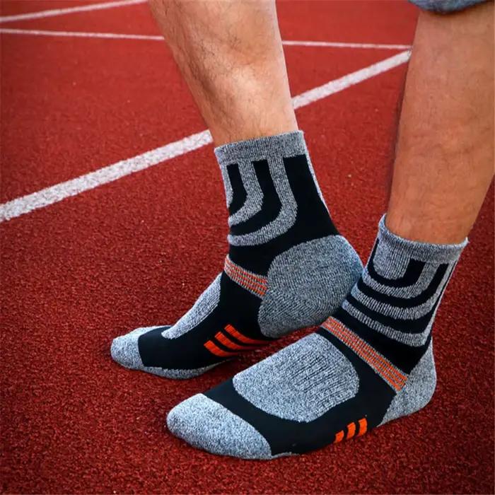 Chaussettes anti-ampoules hiver terry homme sport running cyclisme camping