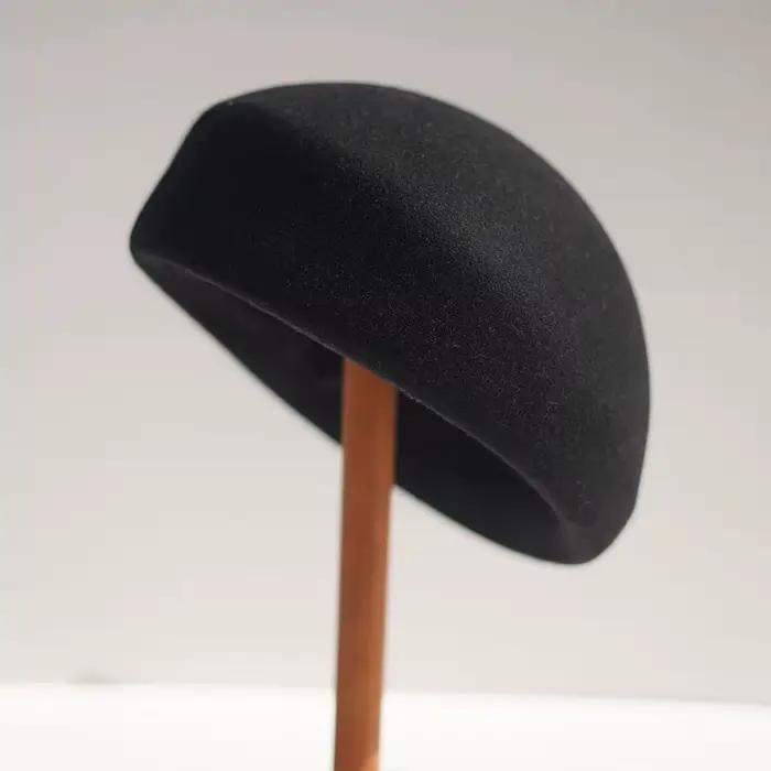 Béret en feutre de laine de style français pour femmes
