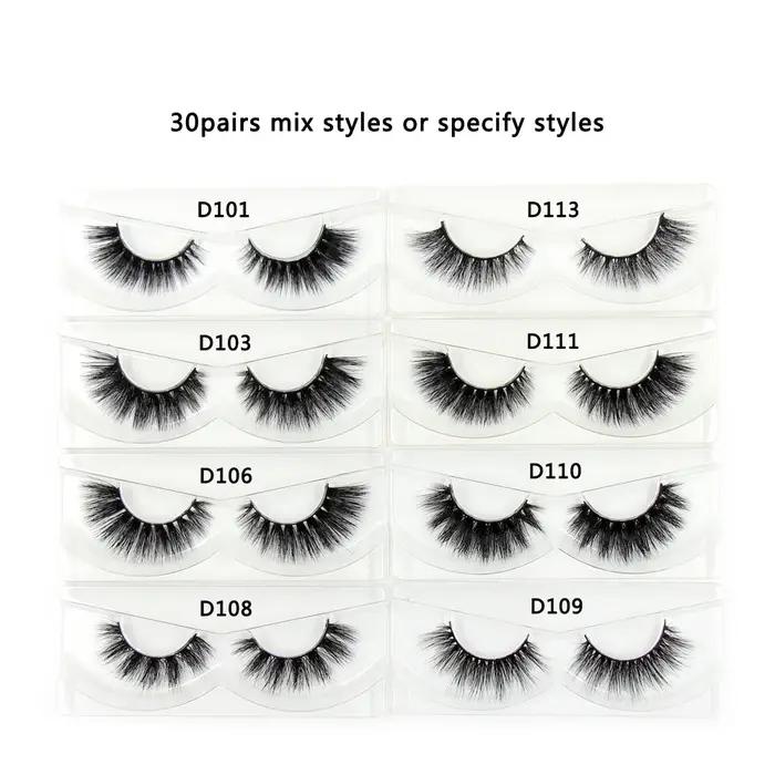 Faux cils de vison 3D avec escalade, faits à la main, bande complète, maquillage, moelleux, sans boî