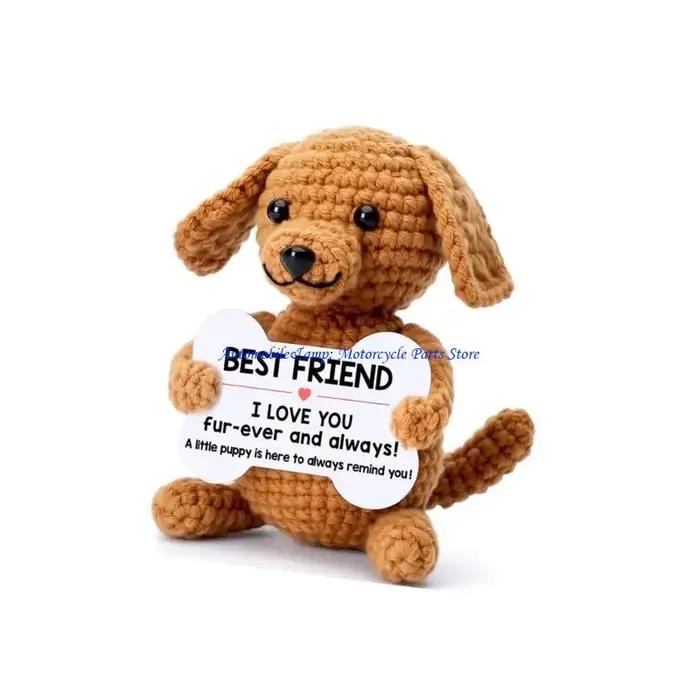 Poupée chien tricotée mignonne support émotionnel accessoire voiture décoration maison cadeau anniversaire noël occaseionnels