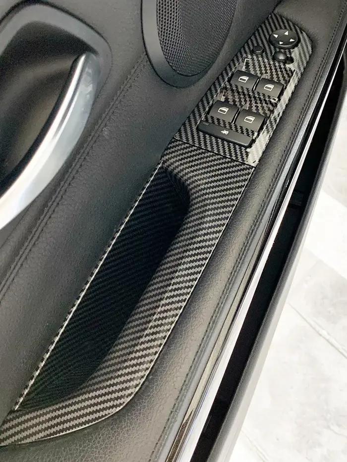 Poignée de traction d'accoudoir de porte intérieure en Fiber de carbone LHD RHD, pour BMW série 3 E9