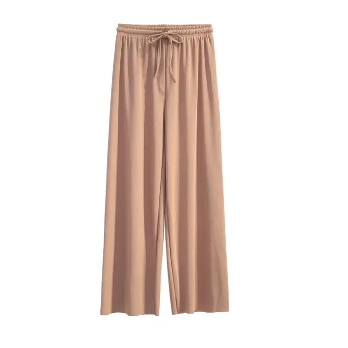 Pantalon large à longueur de rinçage pour femme