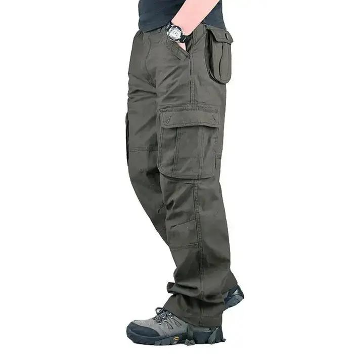 Pantalon Cargo Tactique Homme Pleine Longueur Coton Serge Poche Multiples Pour Randonnées Travaux Extérieurs Occasions Décontractées