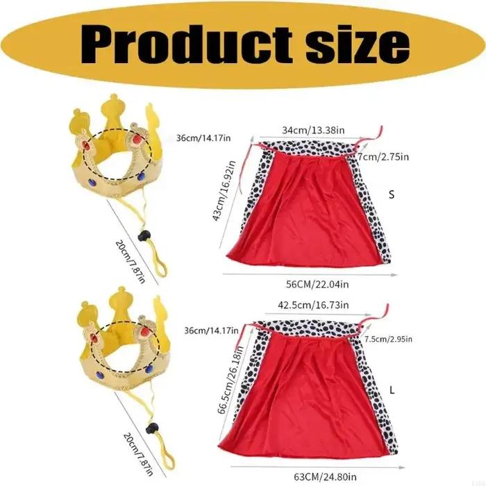 Ensemble costumes pour chiens avec enveloppe rouge casque doré