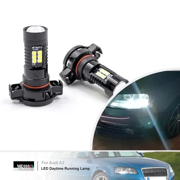 Pour Audi A3 8P 2008 2009 2010 2011 2012 5202 PS19W PS24W H16 LED feux de jour ampoules Canbus DRL p