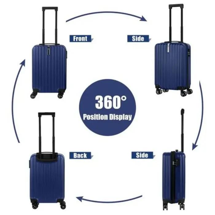 Ensemble de bagages rigides 2 pièces (20"+14") - Spinner gigogne avec 360 ° Roues et serrure TSA,