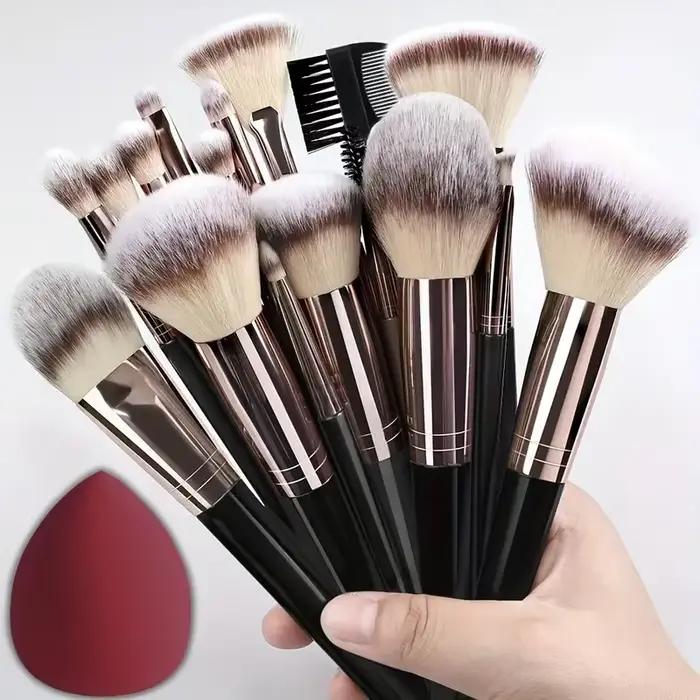 Ensemble professionnel de 3/20 pinceaux de maquillage doux et moelleux pour fard à paupières, fond d