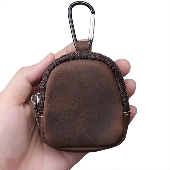 Mousqueton en cuir PU multicolore rétro mini porte-monnaie porte-clés portefeuille unisexe style décontracté polyvalent pour femmes et hommes occassions spéciales et quotidiennes
