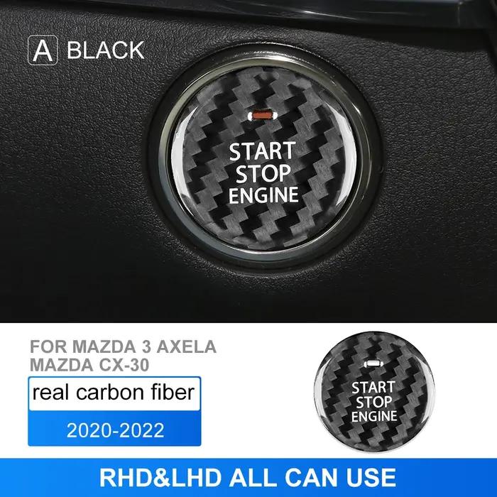 Couvercle de moteur de démarrage et d'arrêt en fibre de carbone pour Mazda 3 Axela BP 2020 2021 2022 2023 amélioration intérieure élégante pour femmes occasions spéciales