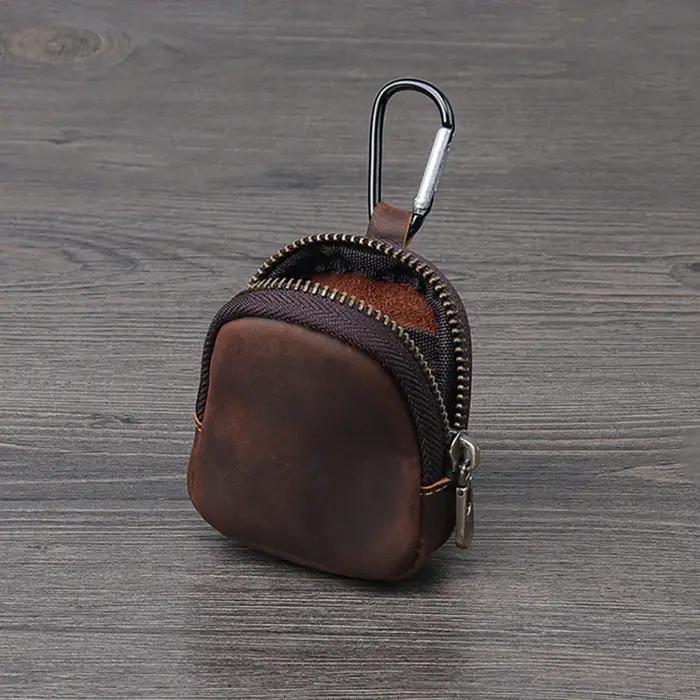 Mousqueton en cuir PU multicolore rétro mini porte-monnaie porte-clés portefeuille unisexe style décontracté polyvalent pour femmes et hommes occassions spéciales et quotidiennes