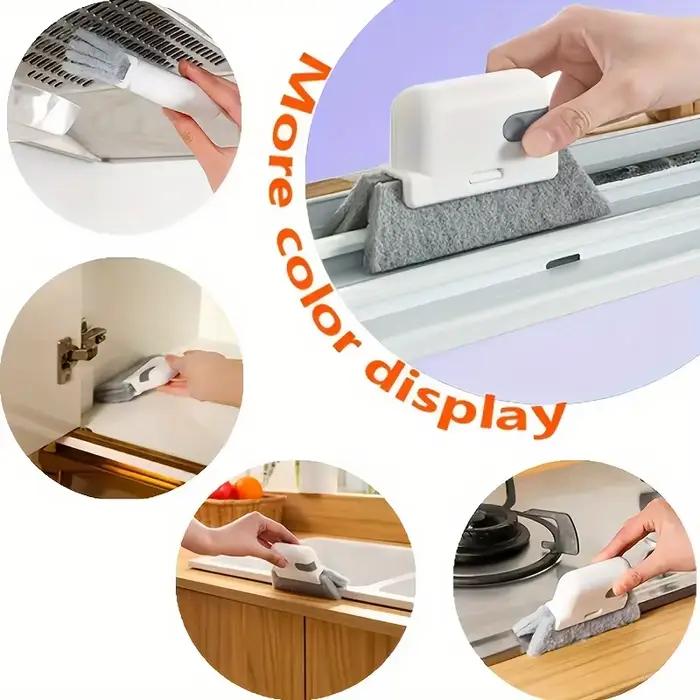 Brosse de nettoyage multifonctionnelle amovible pour fenêtres, rainures de rebords, interstices d'armoires et coins difficiles d'accès, outils de nettoyage ménagers
