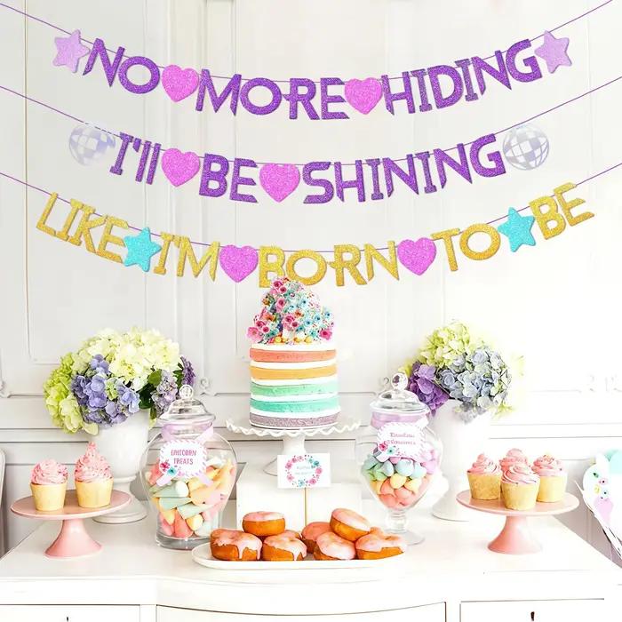Banniere decoration anniversaire theme chasseurs plus de retenue je vais briller fournitures fete anniversaire theme cinema joyeux anniversaire occasions speciales