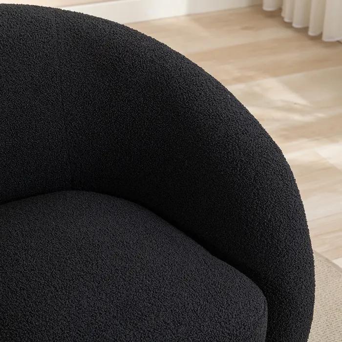 SEYNAR-Fauteuil d'Accent à Comcussion Moderne en Velours Résistant à 360, Chaise d'Appoint Ronde pou